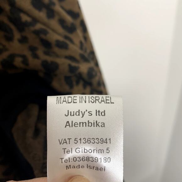 Alembika Chiu Oversized Cheetah Mock Neck Top Women XL Brown - Picture 12 of 13